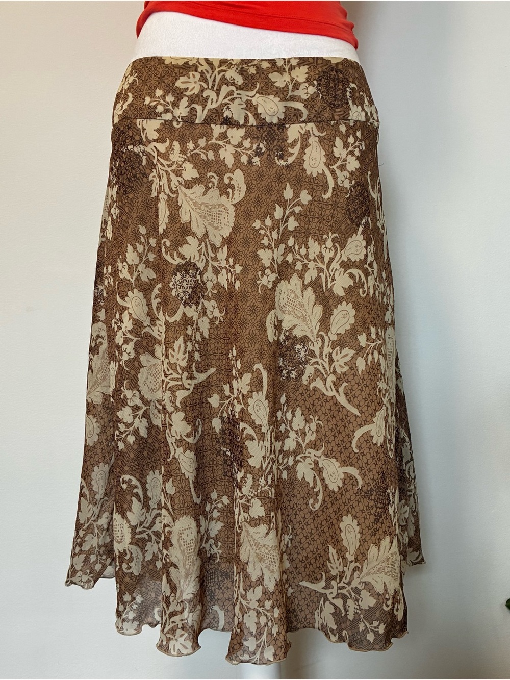 Low Waisted Flowy Y2K Paisley Skirt